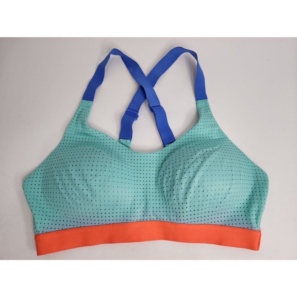 Victoria's‎ Secret Sports Bra Size 32C VS Blue Orange Padded Workout - Lot of 2 - Picture 6 of 9